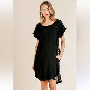 Umgee Short Sleeve Dalmatian Print Dress - Small - Brand New with Tags NWT